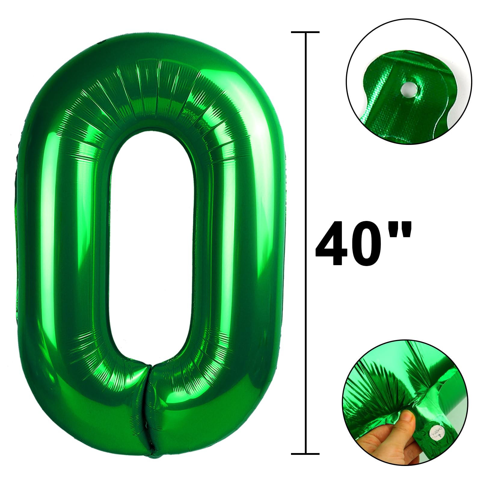 Kelfuoya 40-inch green number 50 balloon at wedding venue backdrop