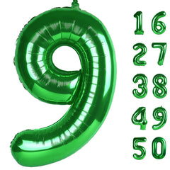 Kelfuoya 40 inch green number 9 foil balloon for bold party decor.