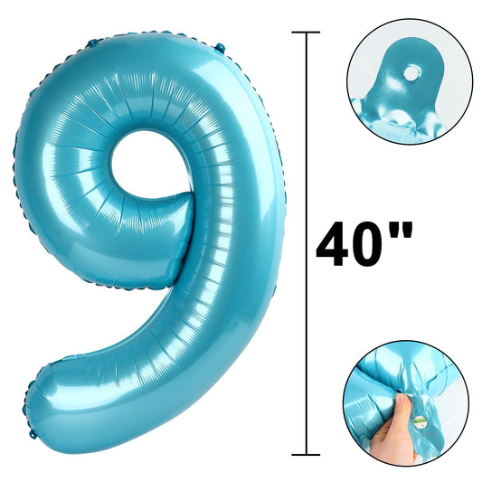 Kelfuoya 40-inch number 9 balloon side view for stylish photos