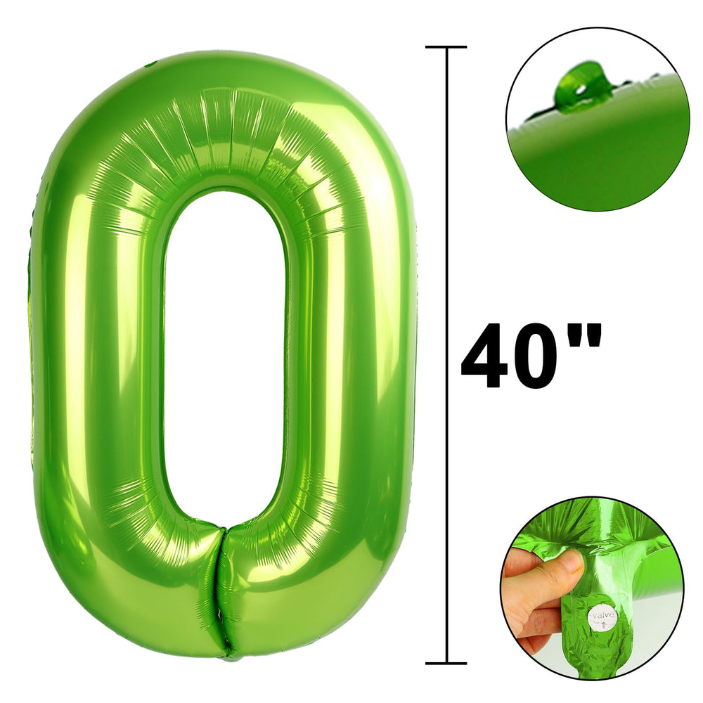 Kelfuoya 40-inch light green number 4 balloon versatile for decor themes.