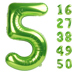 Kelfuoya 40-inch light green number 5 balloon brightens party backdrops and stays fixed during celebrations