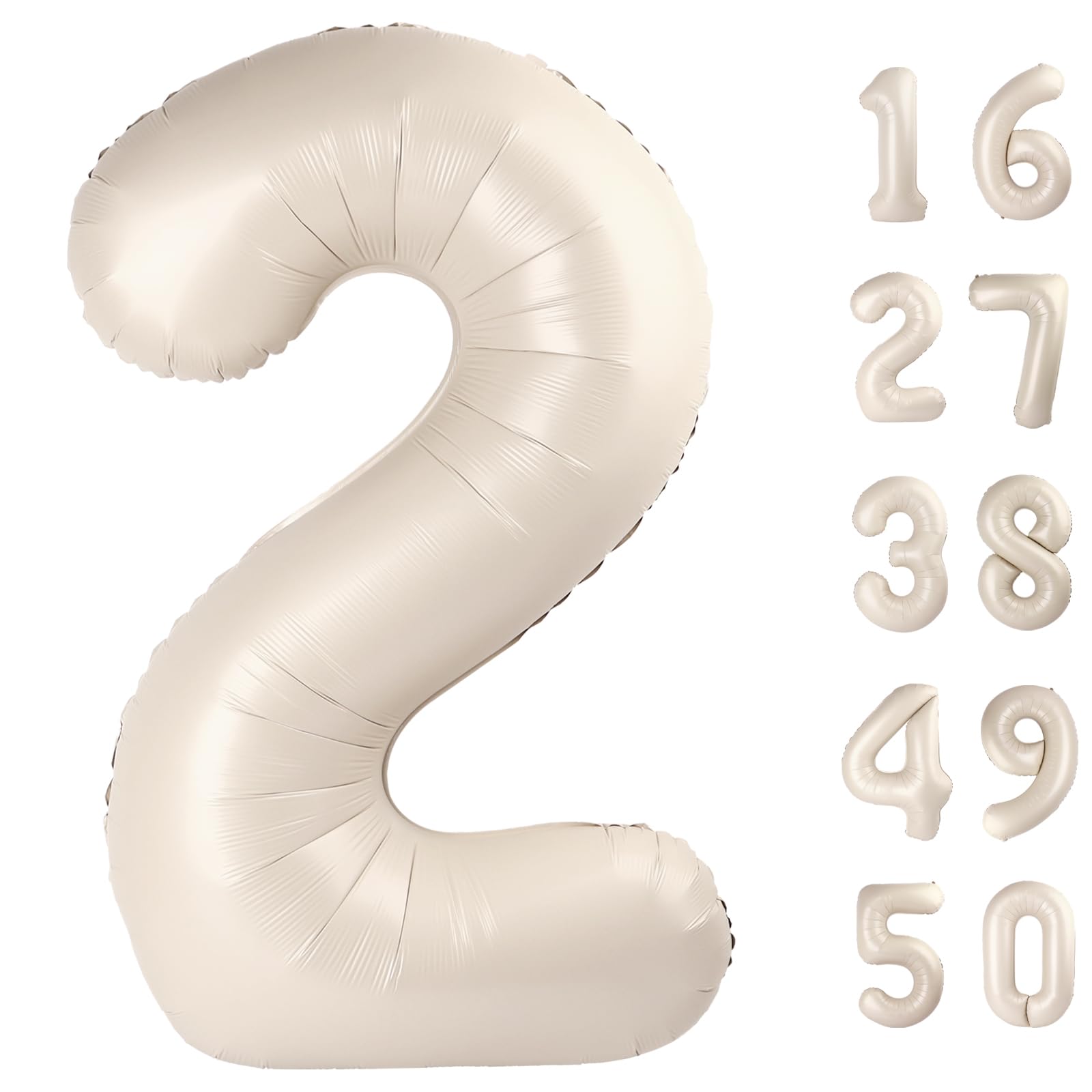 Kelfuoya 40inch milk white number 2 balloon creates a striking birthday backdrop.