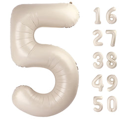 Kelfuoya 40 inch milk white number 5 balloon perfect for birthdays and photo backdrops