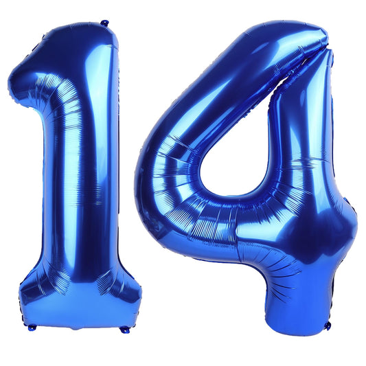 Kelfuoya 40inch navy blue number 14 balloon for wall displays and photo moments.