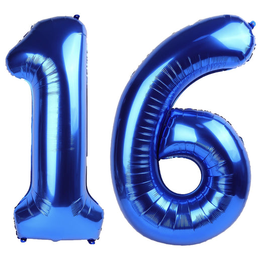 Kelfuoya 40-inch navy blue number 16 balloon for a bold party centerpiece and wall display