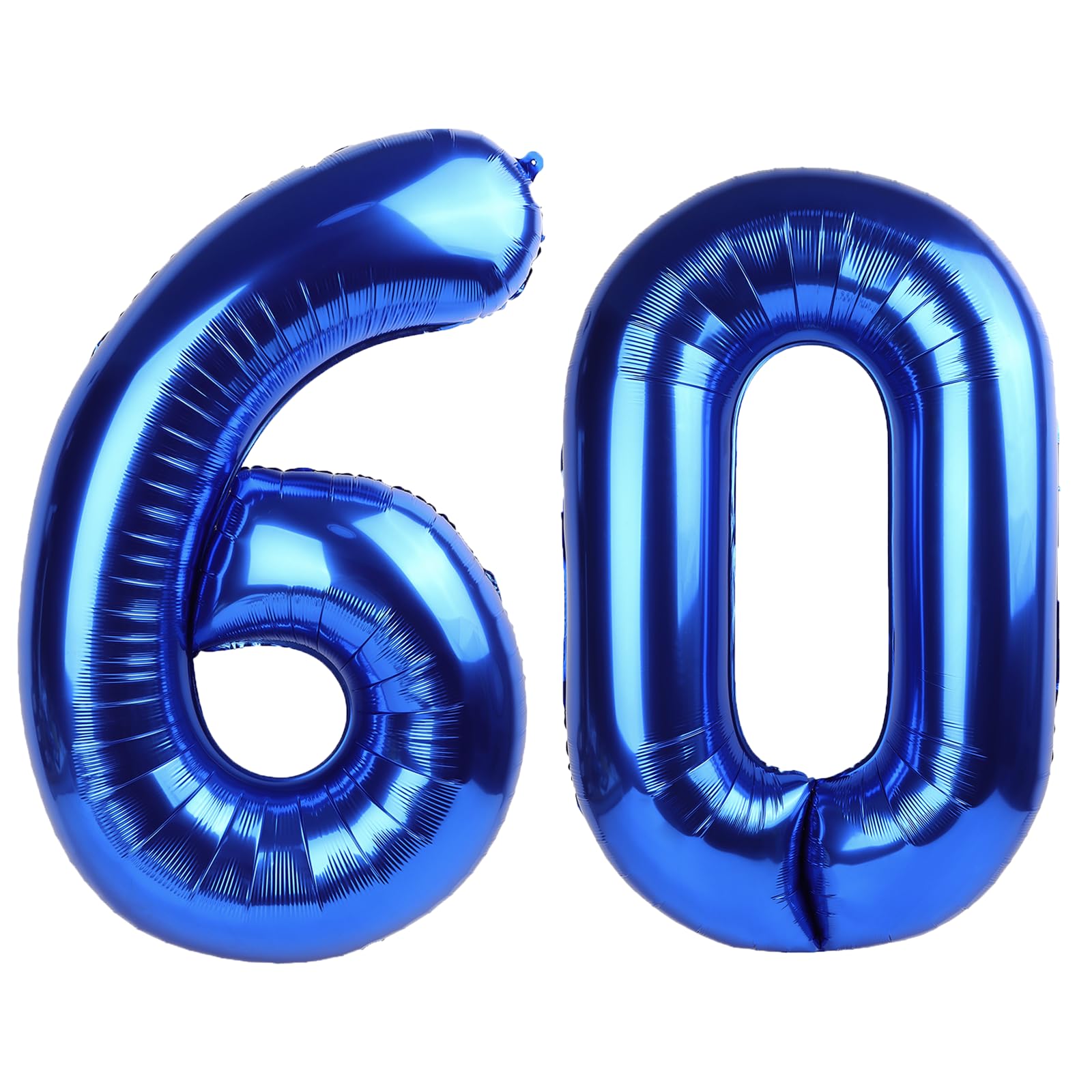 Kelfuoya 40-inch navy blue Number 60 balloon creates a bold 60th birthday backdrop.
