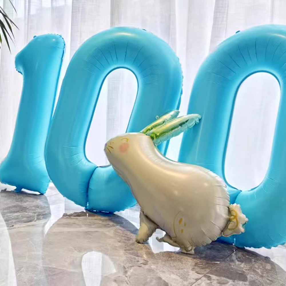 Kelfuoya easy inflation with straw for quick setup of the number 0 balloon.