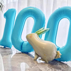 Kelfuoya easy inflation with straw for quick setup of the number 0 balloon.