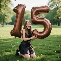 Kelfuoya 40-inch Number 15 balloon ready to inflate for quick setup.
