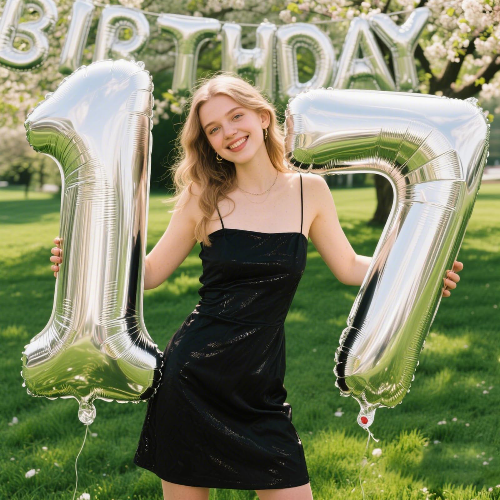 Kelfuoya 40-inch number 17 balloon for indoor or outdoor use.