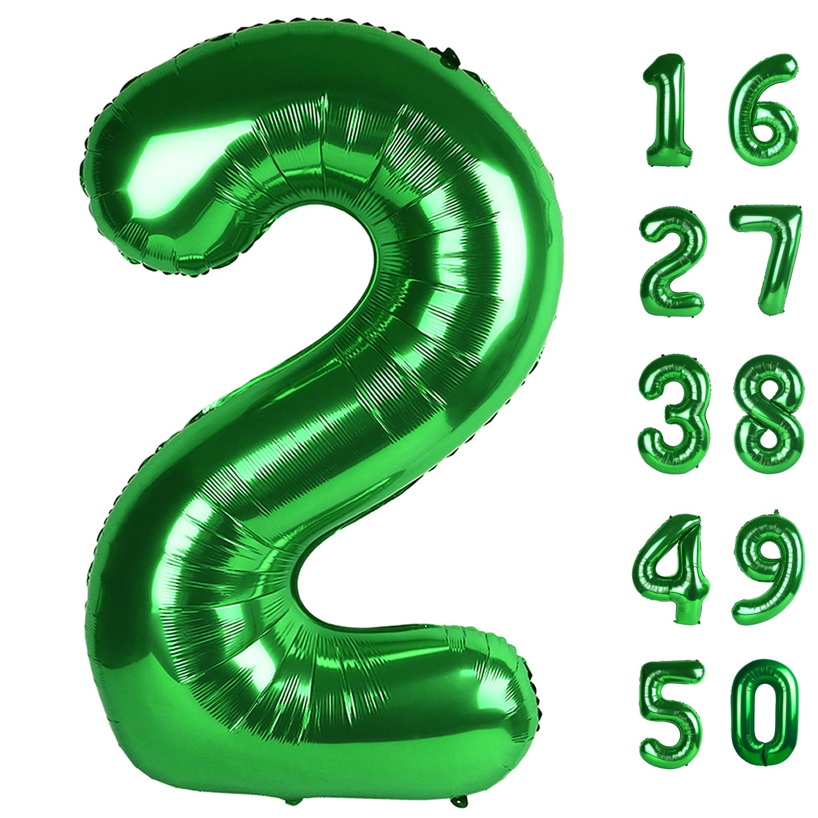 Kelfuoya 40 inch green number 2 balloon adds bold birthday decor.