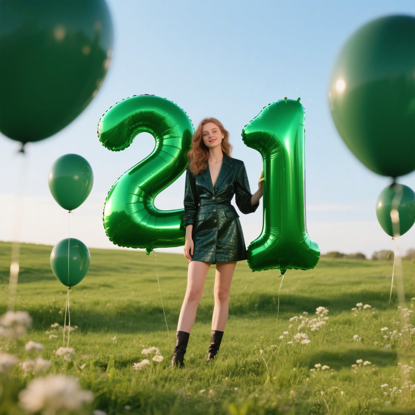 Kelfuoya 40-inch foil number 21 balloon in gold for elegant celebrations