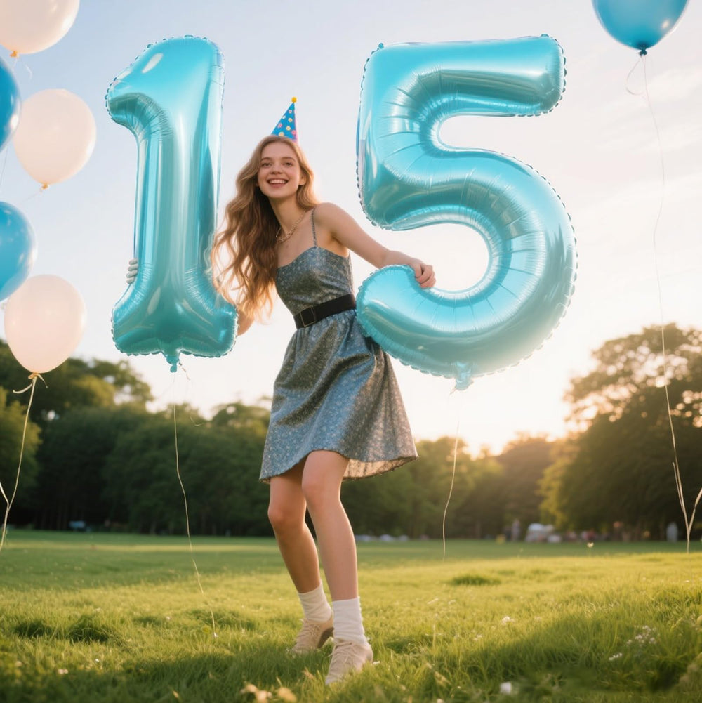 Kelfuoya large blue number 5 foil balloon for events and decor