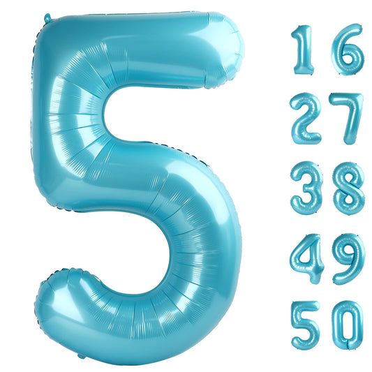 Kelfuoya 40-inch deep blue number 5 foil balloon for birthdays and milestones