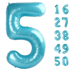 Kelfuoya 40-inch deep blue number 5 foil balloon for birthdays and milestones