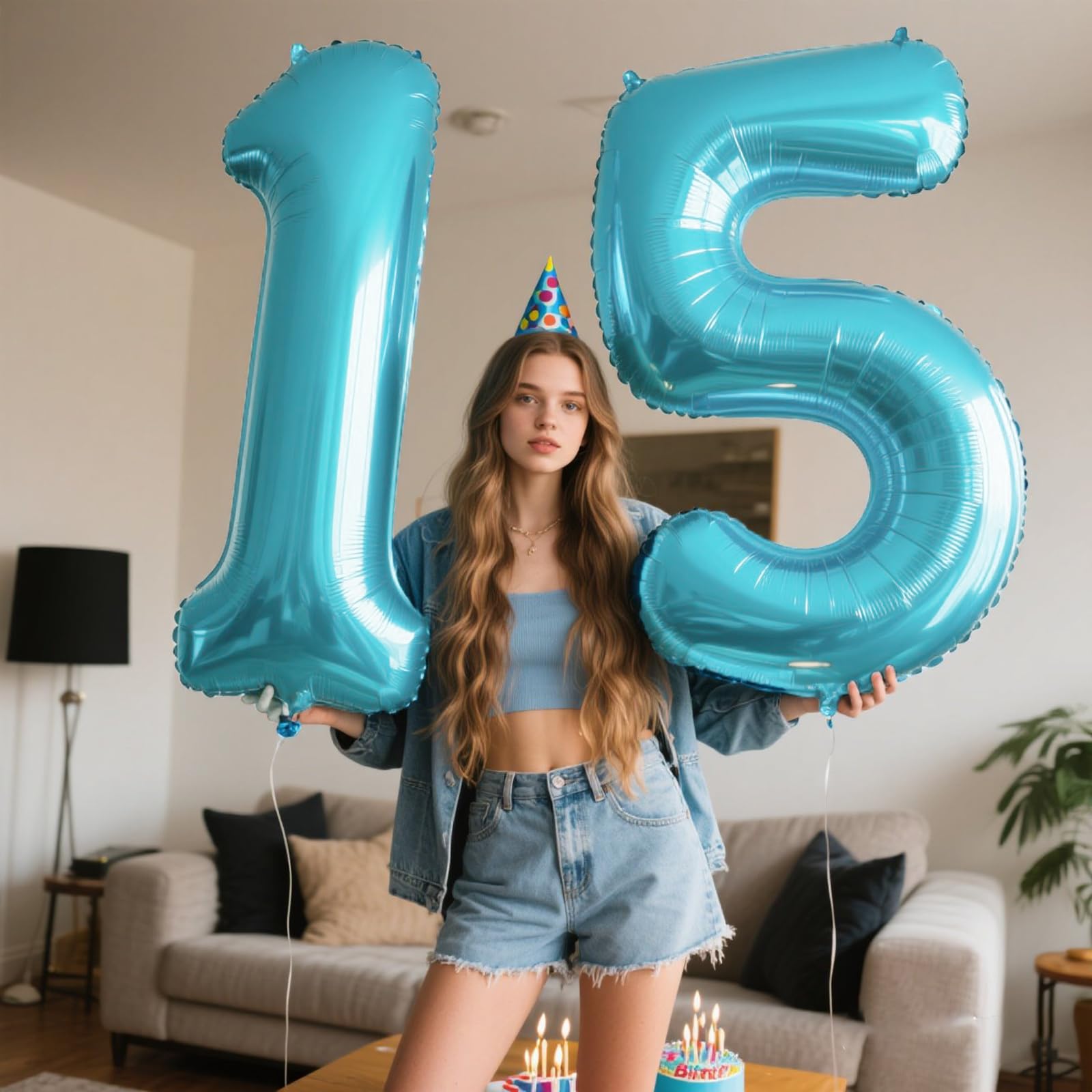 Kelfuoya 40-inch foil number 5 balloon suitable for modern decor