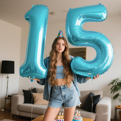 Kelfuoya 40-inch foil number 5 balloon suitable for modern decor