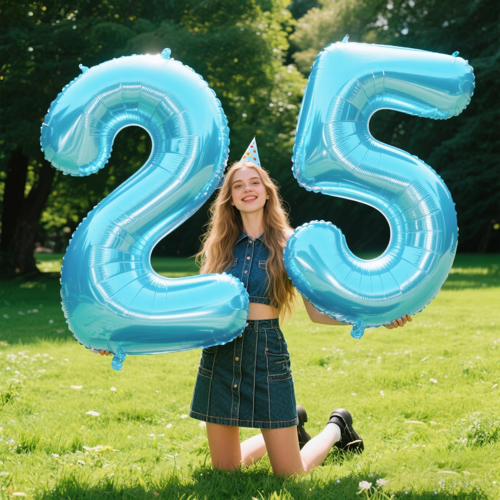 Kelfuoya 40-inch blue number 5 balloon as party backdrop