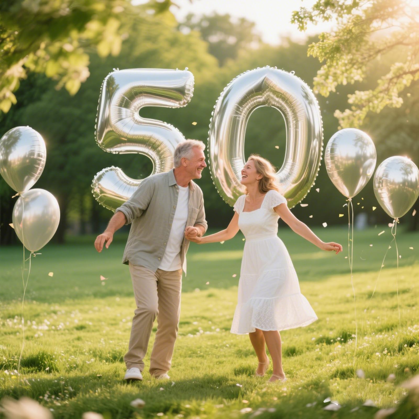 Kelfuoya 40-inch number 50 balloon provides dramatic party backdrop.