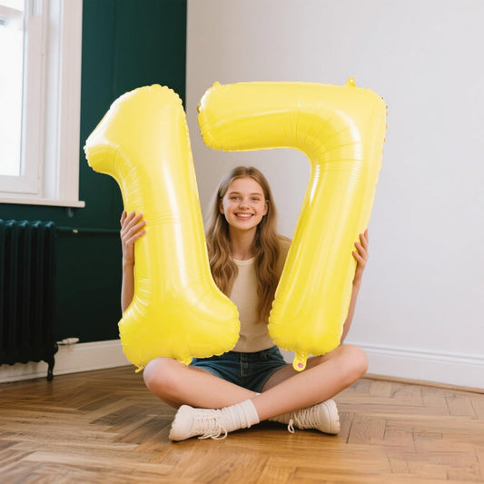 Kelfuoya 40-inch number 7 foil balloon creates a striking centerpiece for celebrations.
