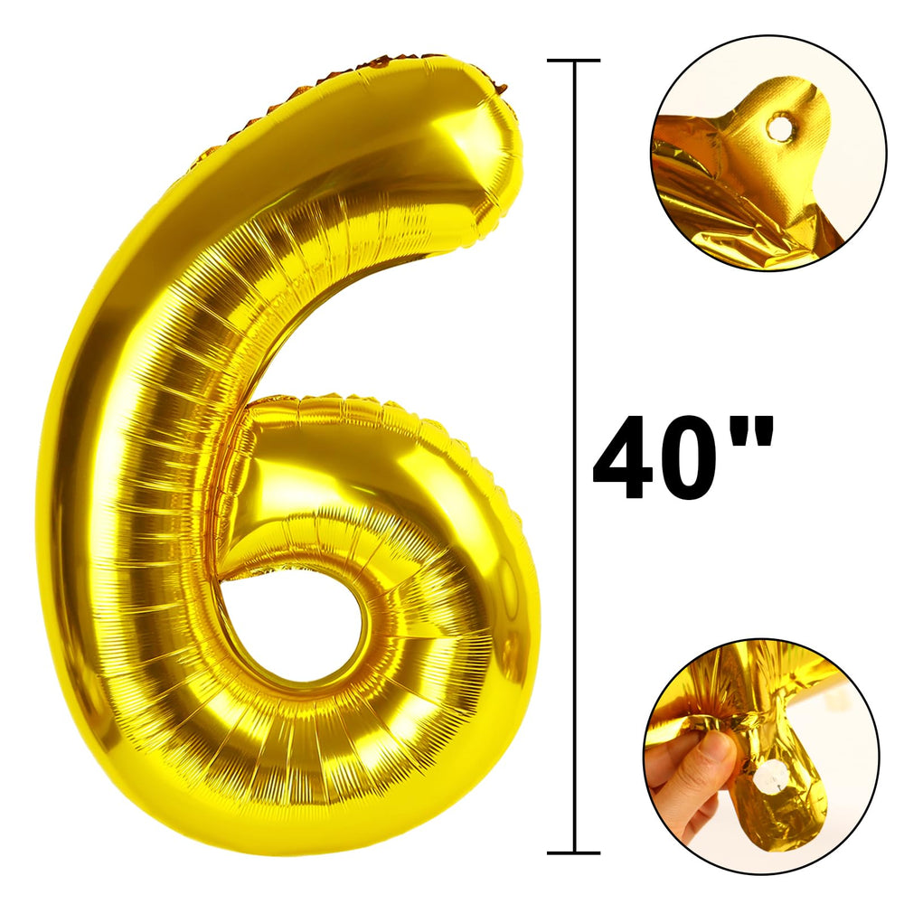 Kelfuoya 40 inch number balloon with easy inflation and self sealing