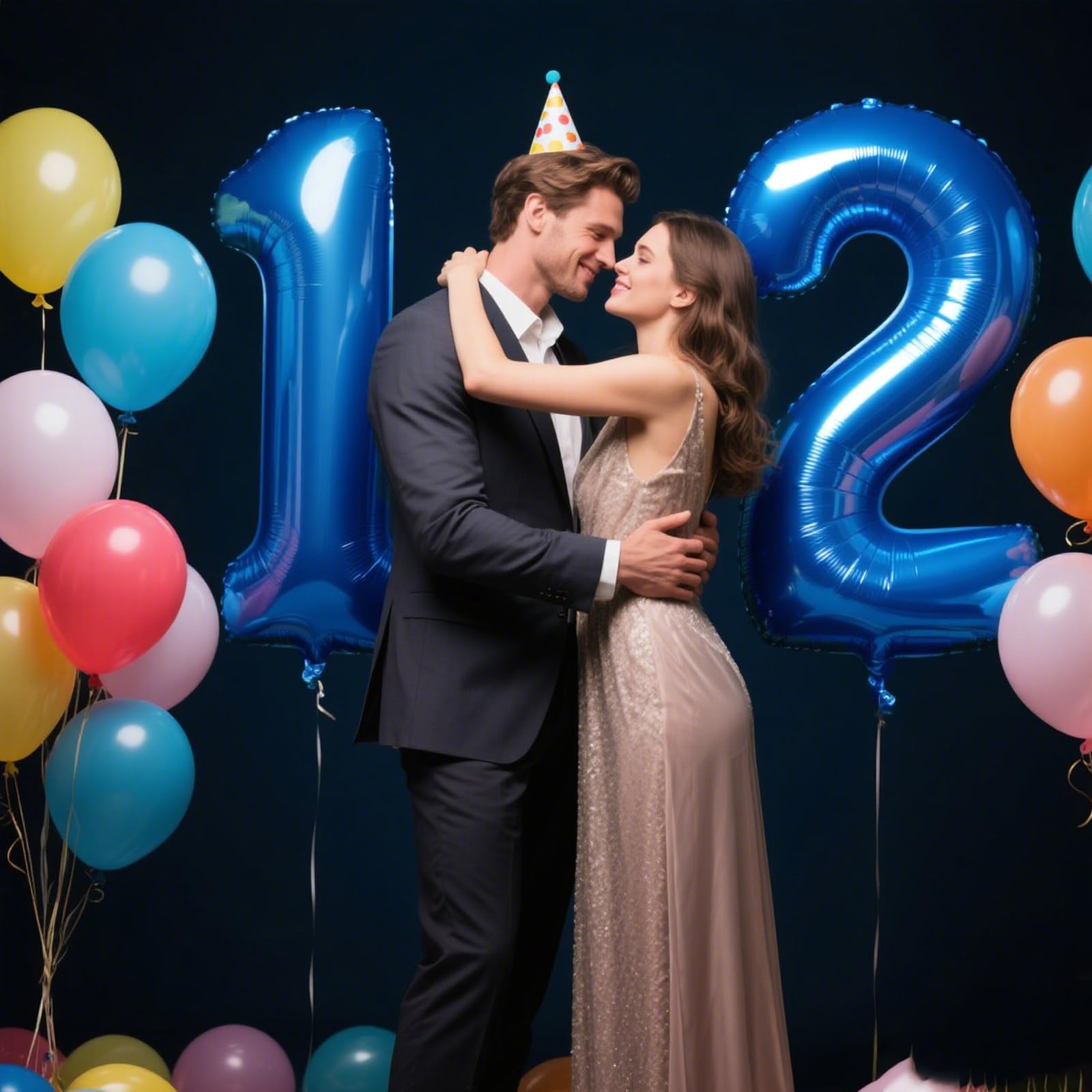 Kelfuoya rose gold 40-inch number balloon for chic events.