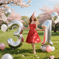 Kelfuoya 40-inch number balloon setup for party photo moments.