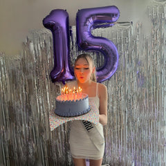 Kelfuoya 40-inch number balloon used as wedding decor backdrop