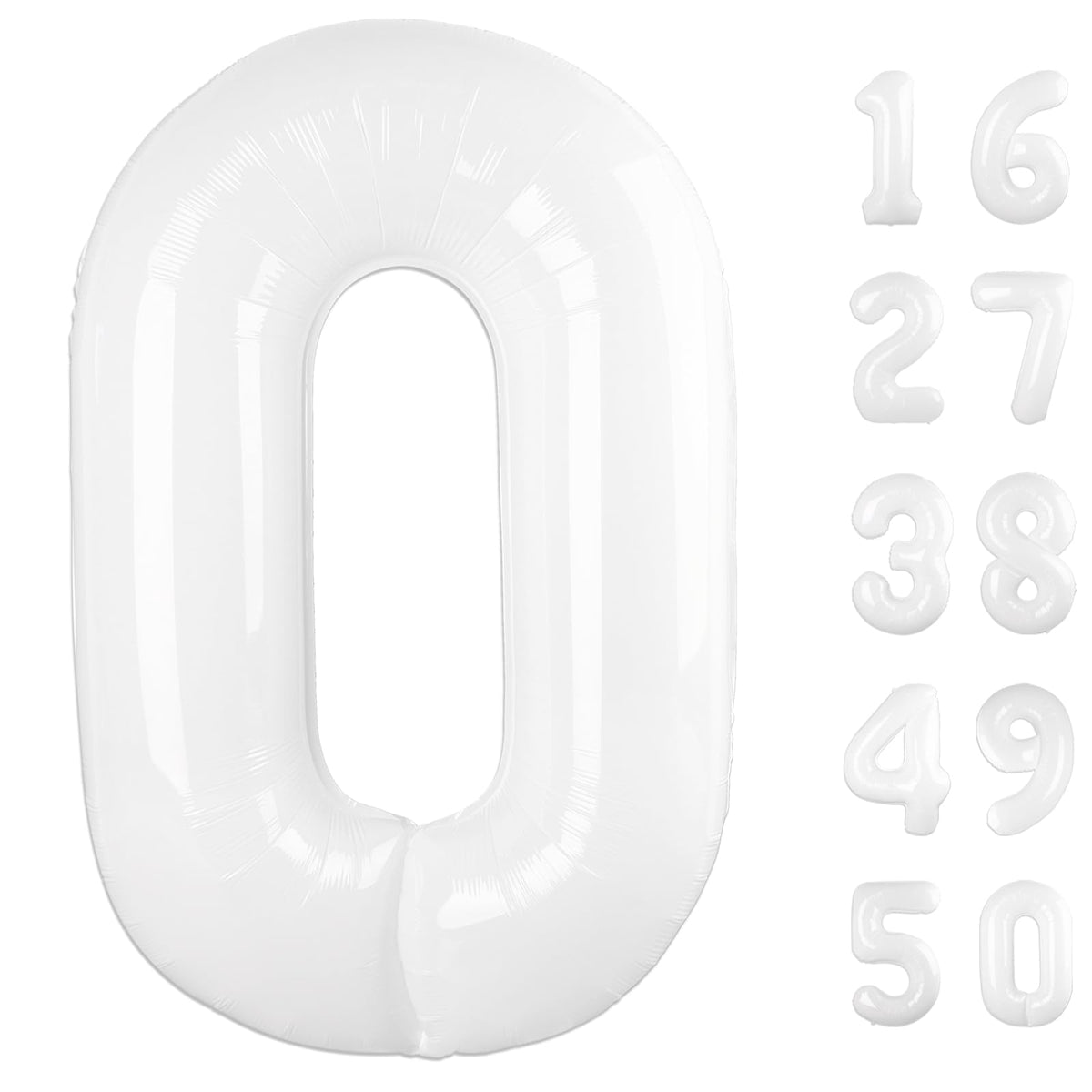 Kelfuoya 40 inch white 0 number balloon for striking photo backdrops.