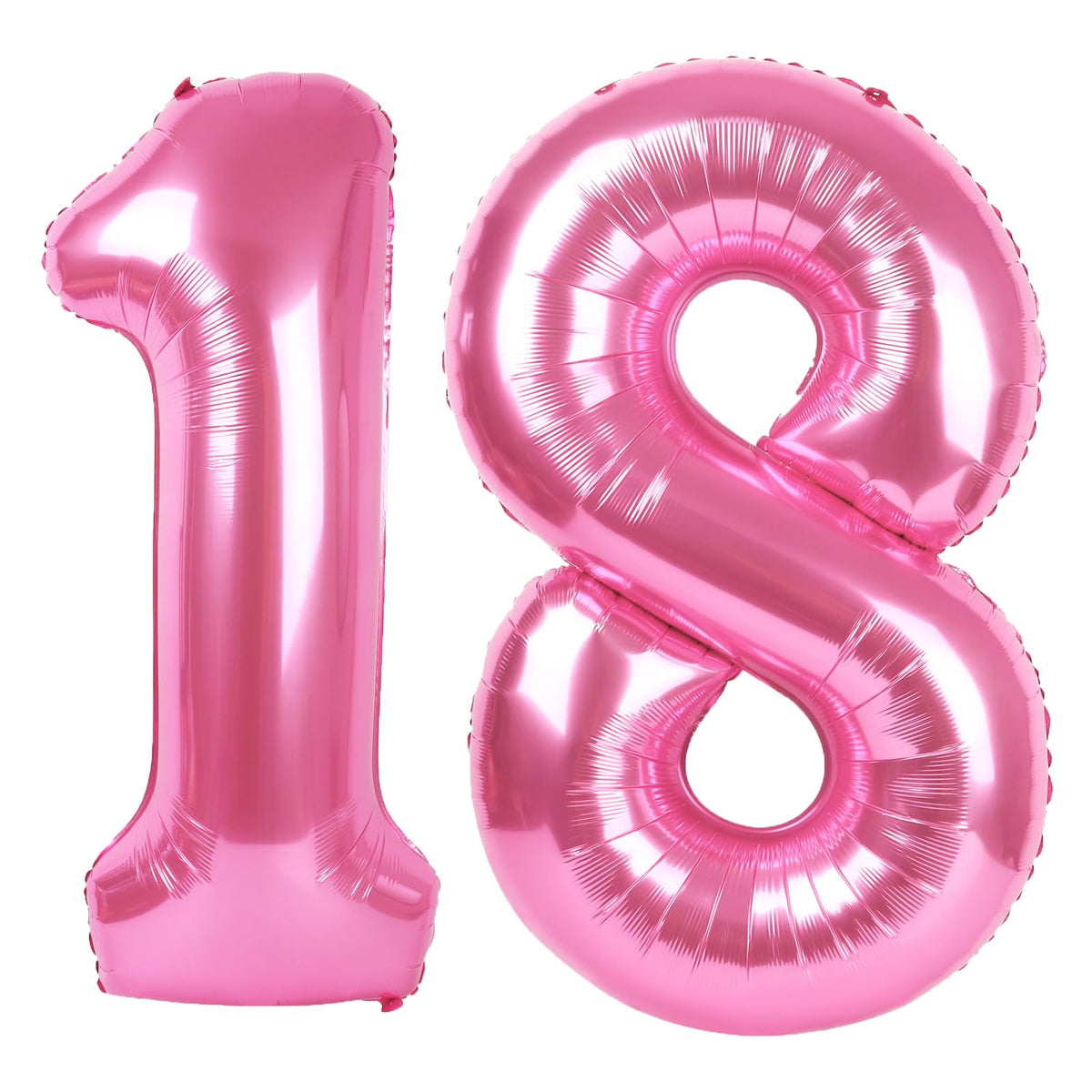 Kelfuoya 40-inch pink number 18 balloon creates a bold centerpiece for birthdays and anniversaries.