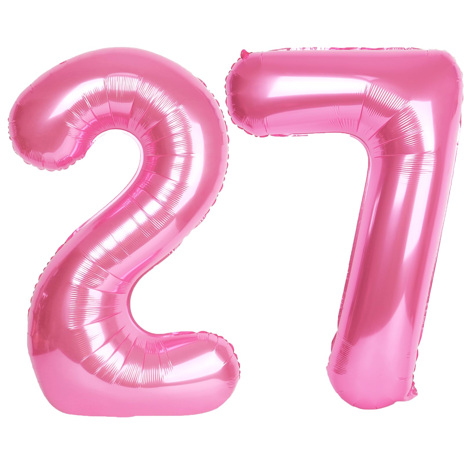 Kelfuoya 40-inch pink number 27 balloon creates a memorable party backdrop