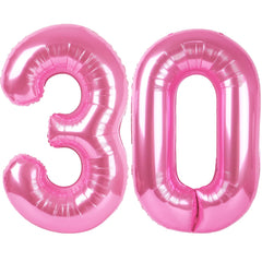 Kelfuoya 40-inch pink number 30 balloon for a stunning birthday backdrop.