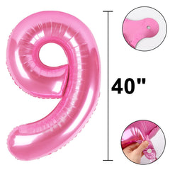 Kelfuoya 40-inch pink number balloon features self-sealing design for lasting display