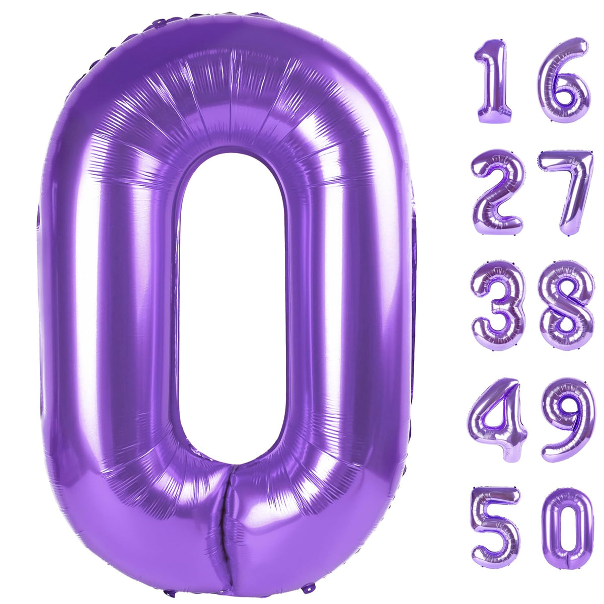 Kelfuoya 40-inch purple 0 balloon serves as a bold photo backdrop and party focal point.
