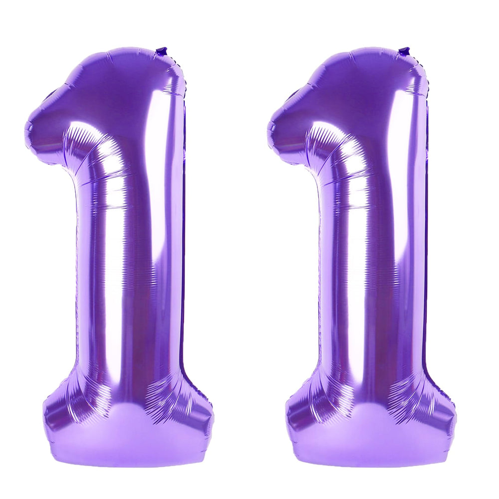 Kelfuoya 40-inch purple number 11 balloon for eye-catching party decor and photos.