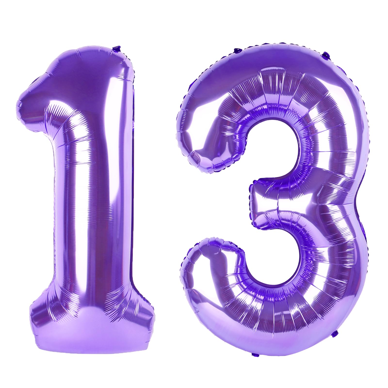 Kelfuoya 40-inch purple number 13 balloon assembly for wall display and photo ops.