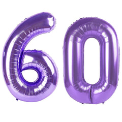 Kelfuoya 40-inch purple 60 balloon creates a striking wall backdrop.