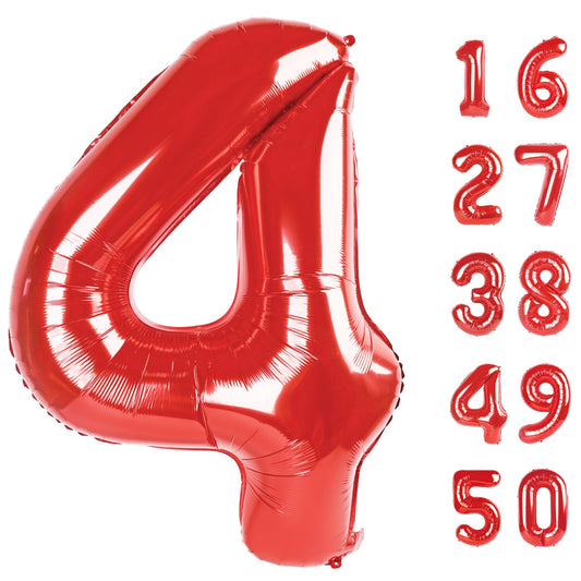 Kelfuoya 40 inch red 4 balloon, ideal birthday photo backdrop.