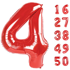 Kelfuoya 40 inch red 4 balloon, ideal birthday photo backdrop.