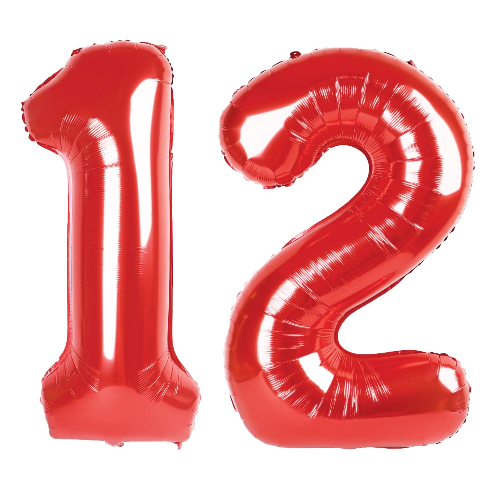 Kelfuoya 40-inch red number 12 balloon for bold birthday décor and photo moments.