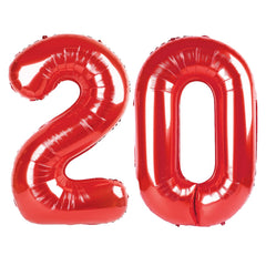 Kelfuoya 40inch red number 20 balloon for festive milestones