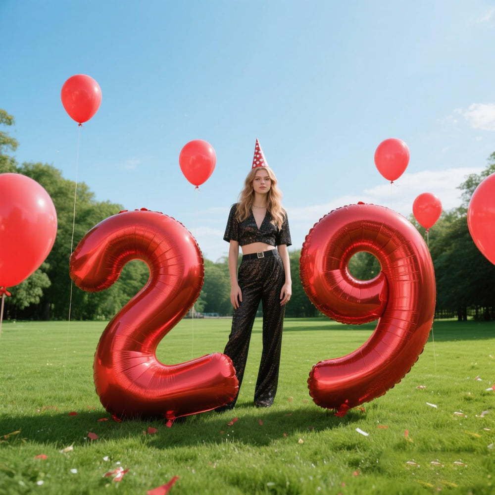 Kelfuoya 40-inch red 29 balloon with-pump simplifies setup