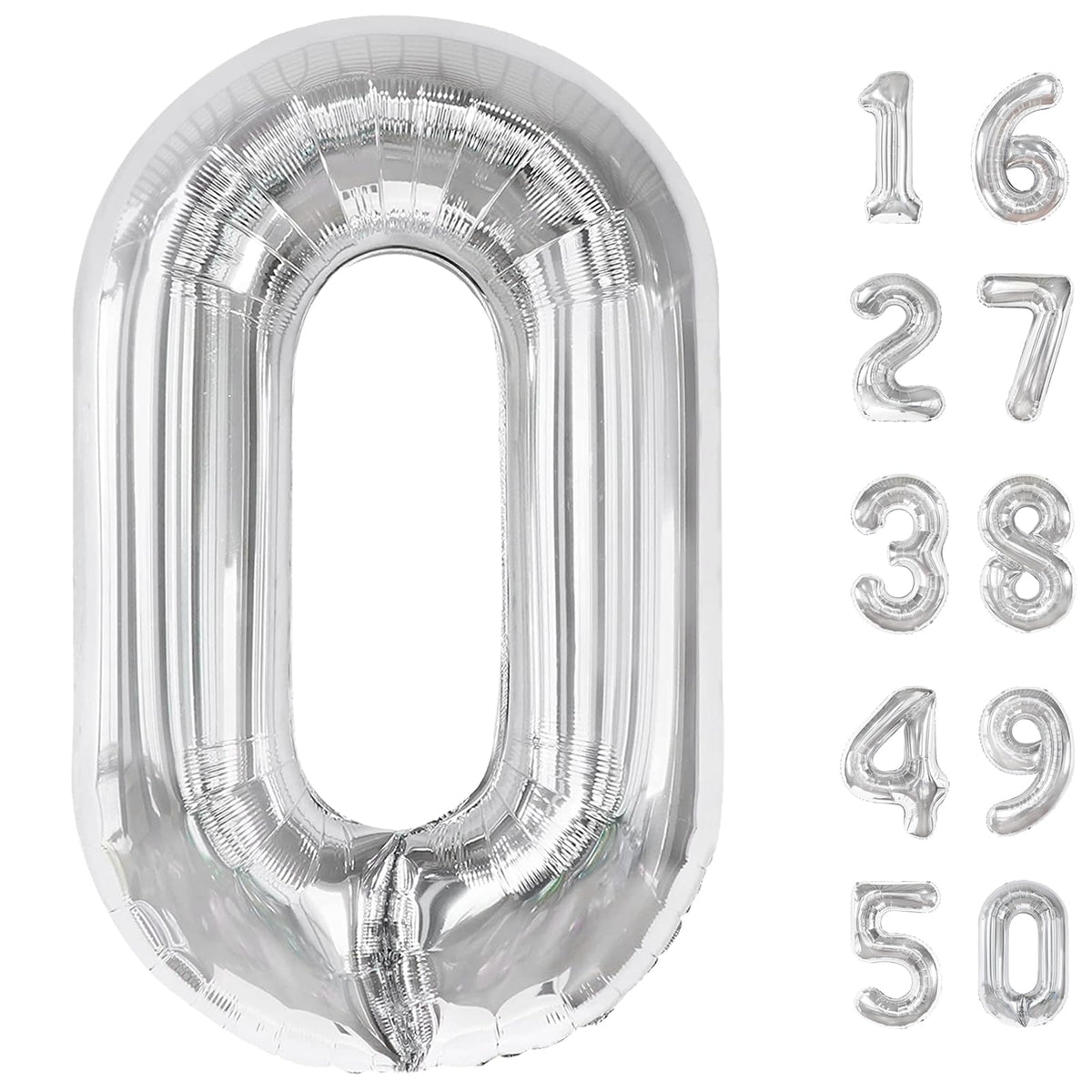 Kelfuoya 40-inch silver foil number 0 balloon adds bold milestone flair for parties