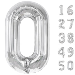 Kelfuoya 40-inch silver foil number 0 balloon adds bold milestone flair for parties