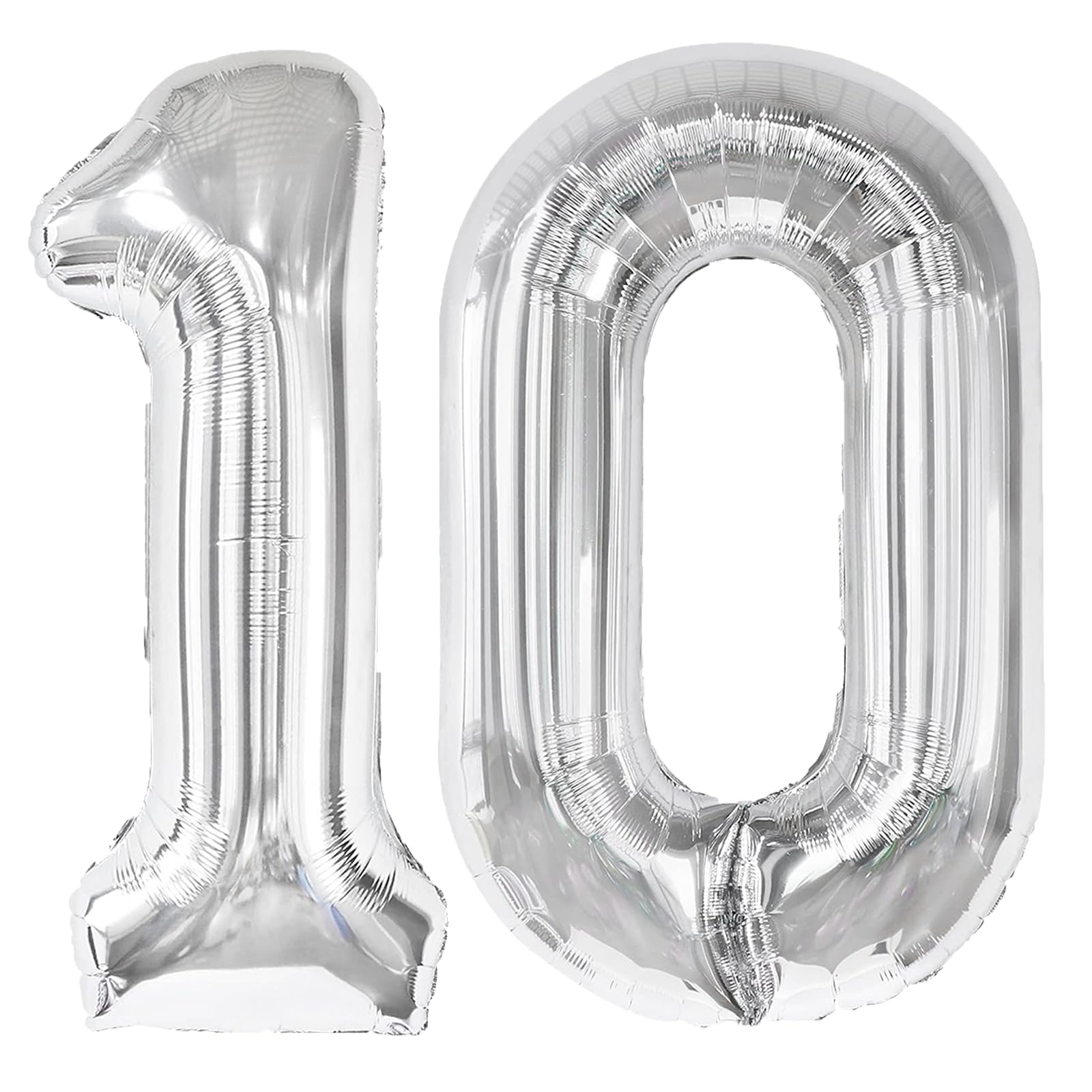 Kelfuoya 40-inch silver number 10 balloon backdrop for stylish party decor.