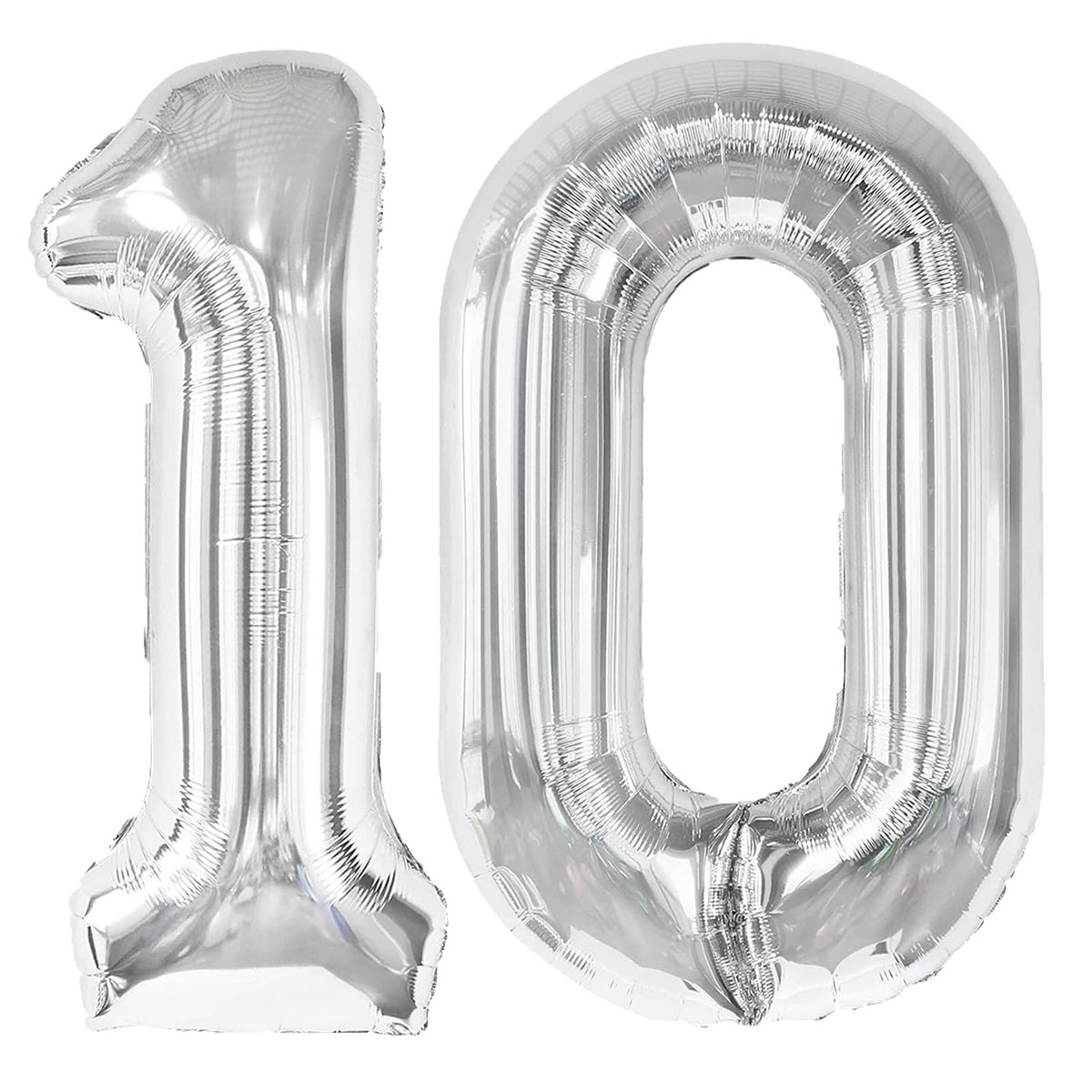 Kelfuoya 40-inch silver number 10 balloon backdrop for stylish party decor.