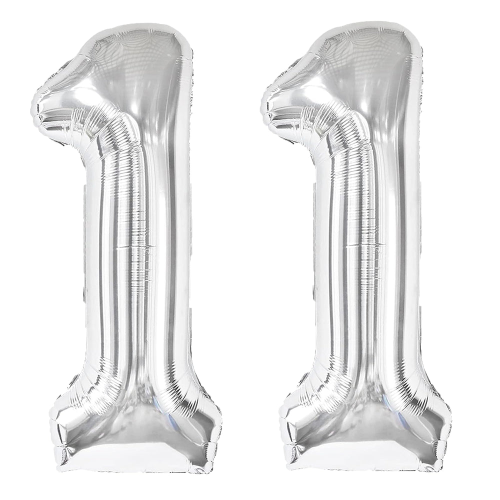 Kelfuoya 40-inch silver 11 balloon for elegant party backdrop