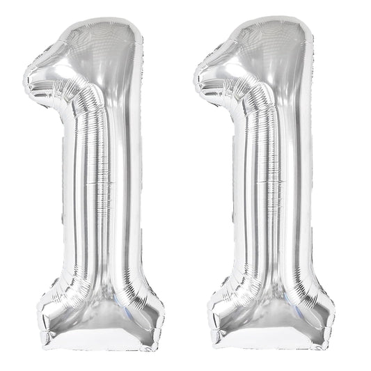 Kelfuoya 40-inch silver 11 balloon for elegant party backdrop