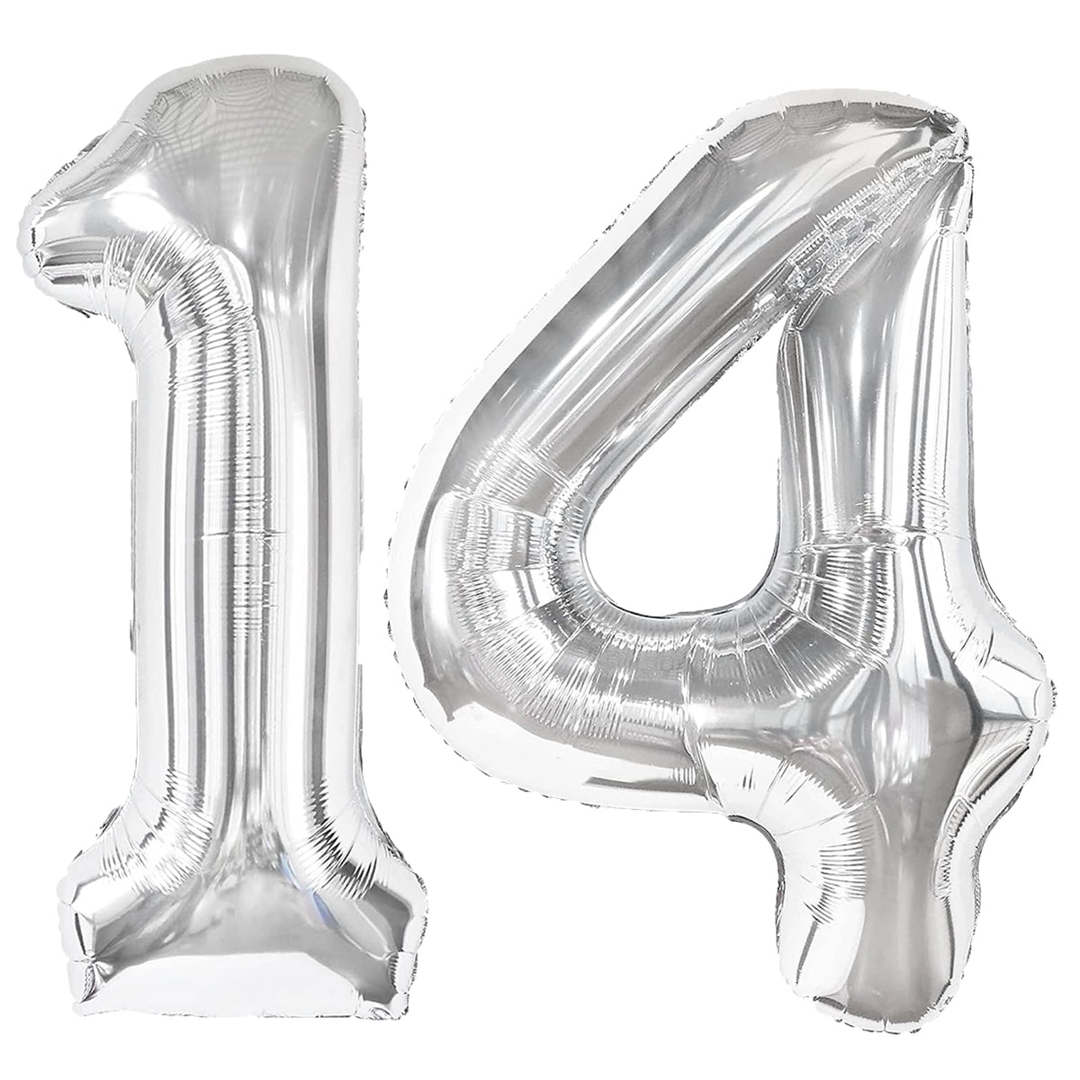 Kelfuoya 40-inch silver number 14 balloon for milestone celebrations and photos.