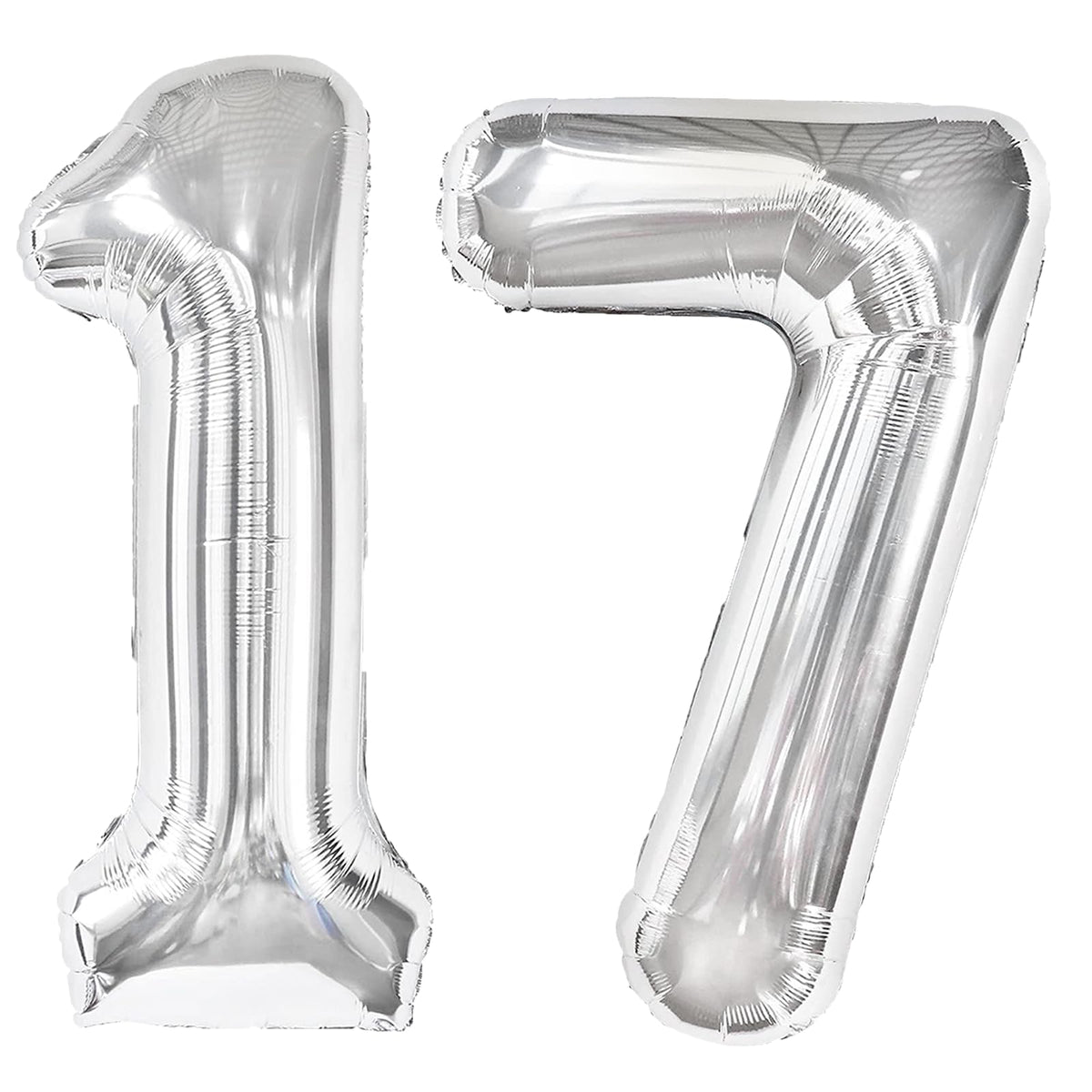 Kelfuoya 40-inch silver number 17 balloon for bold birthday decor.